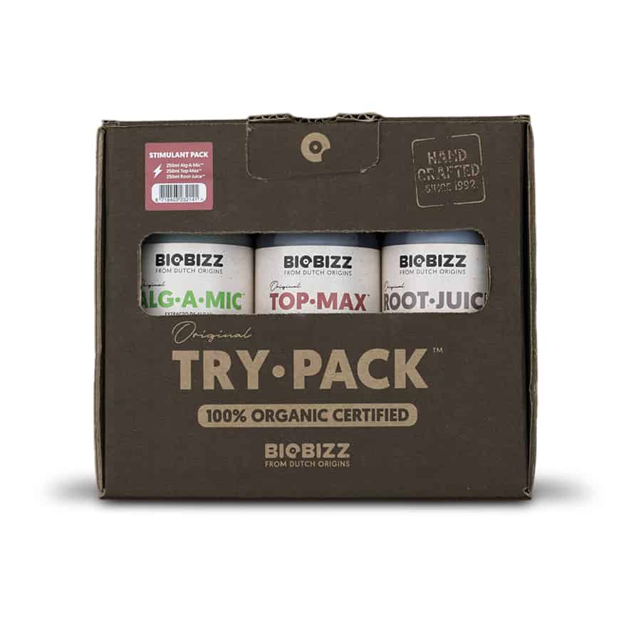 BioBizz stimulant pack, try pack, prøvepakke gødning til Cannabis