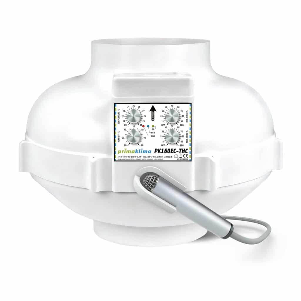 Prima Klima PK160EC-THC - kraftig udsugning med EC motor og 1180 m3 effekt. ø 160mm