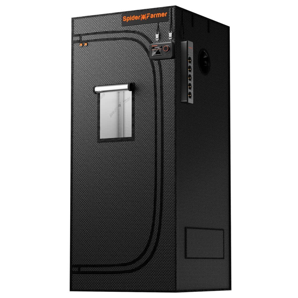 Spider Farmer 70x70x160 kvalitets telt. Lystæt og kraft opbygning