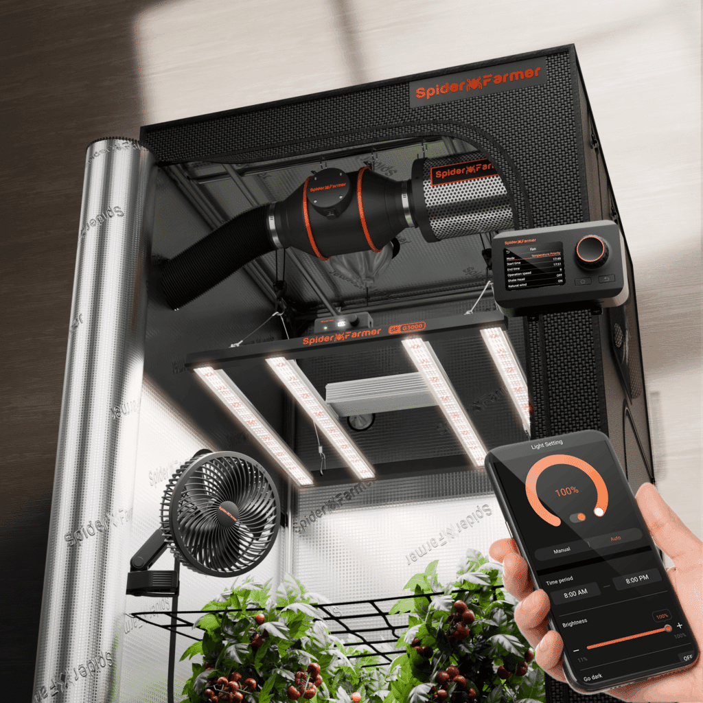 Spider Farmer 90x90x180 gro kit 300W LED vækstlys komplet kit